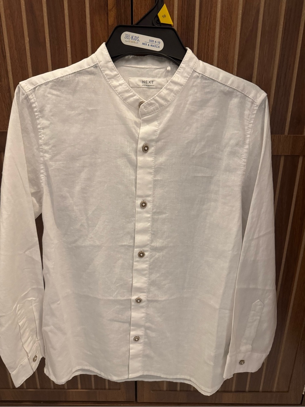 next White Grandad Collar Button-Front Shirt